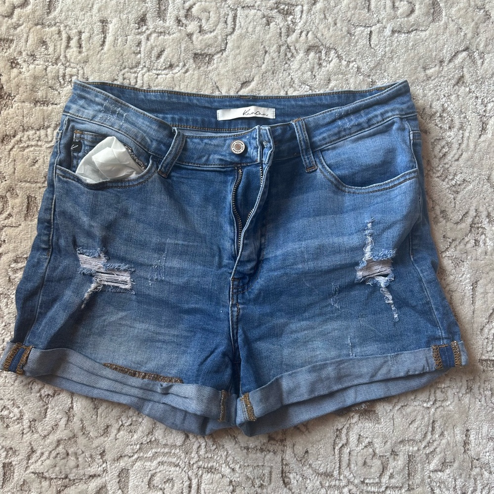 KanCan Blue Distressed Jean Shorts